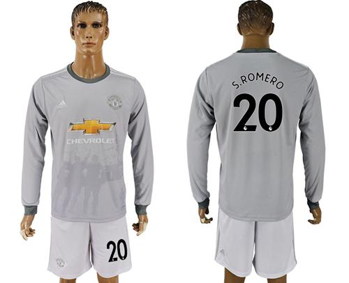Manchester United #20 S.Romero Sec Away Long Sleeves Soccer Club Jersey - Click Image to Close